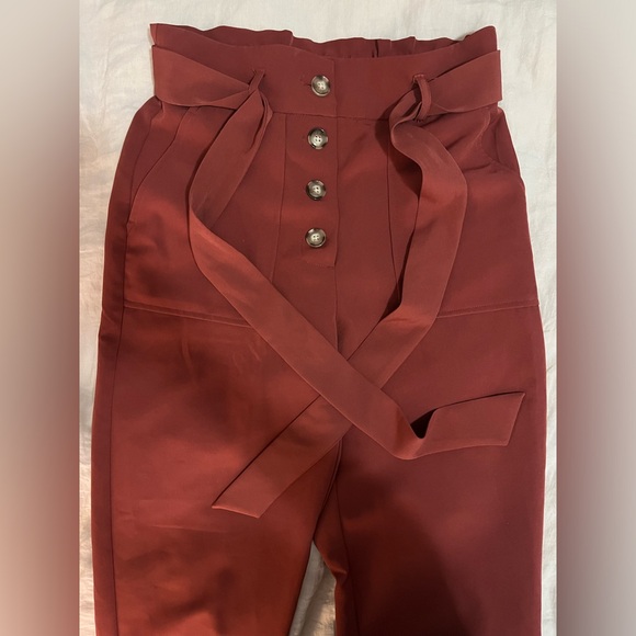 Dynamite Paper Bag High Waisted Trouser Pants Front Tie XS - Picture 4 of 8